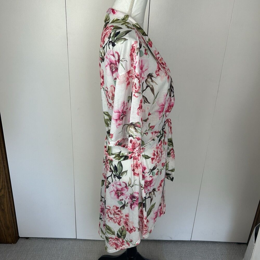 Show Me Your MuMu Brie Garden Pink Floral Robe w Tie One Size Fits Med/Large - Picture 3 of 7